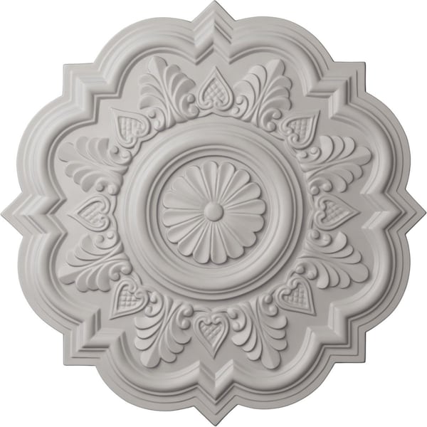 Ekena Millwork Deria Ceiling Medallion (Fits Canopies up to 6"), Hand-Painted Ultra Pure White, 20 1/4"OD x 1 1/2"P CM20DRUWF - main